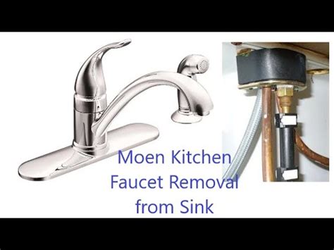 Remove the guide by unscrewing the retaining nut, using adjustable pliers. . How to remove a moen kitchen faucet with sprayer